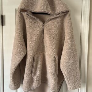 Cozy Beige Sherpa Hoodie